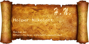 Holper Nikolett névjegykártya